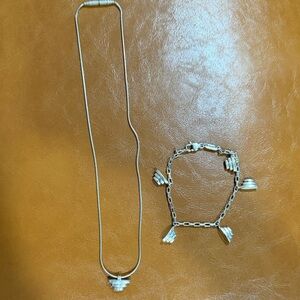 Armani Silver 925  Necklace and Bracelet Set